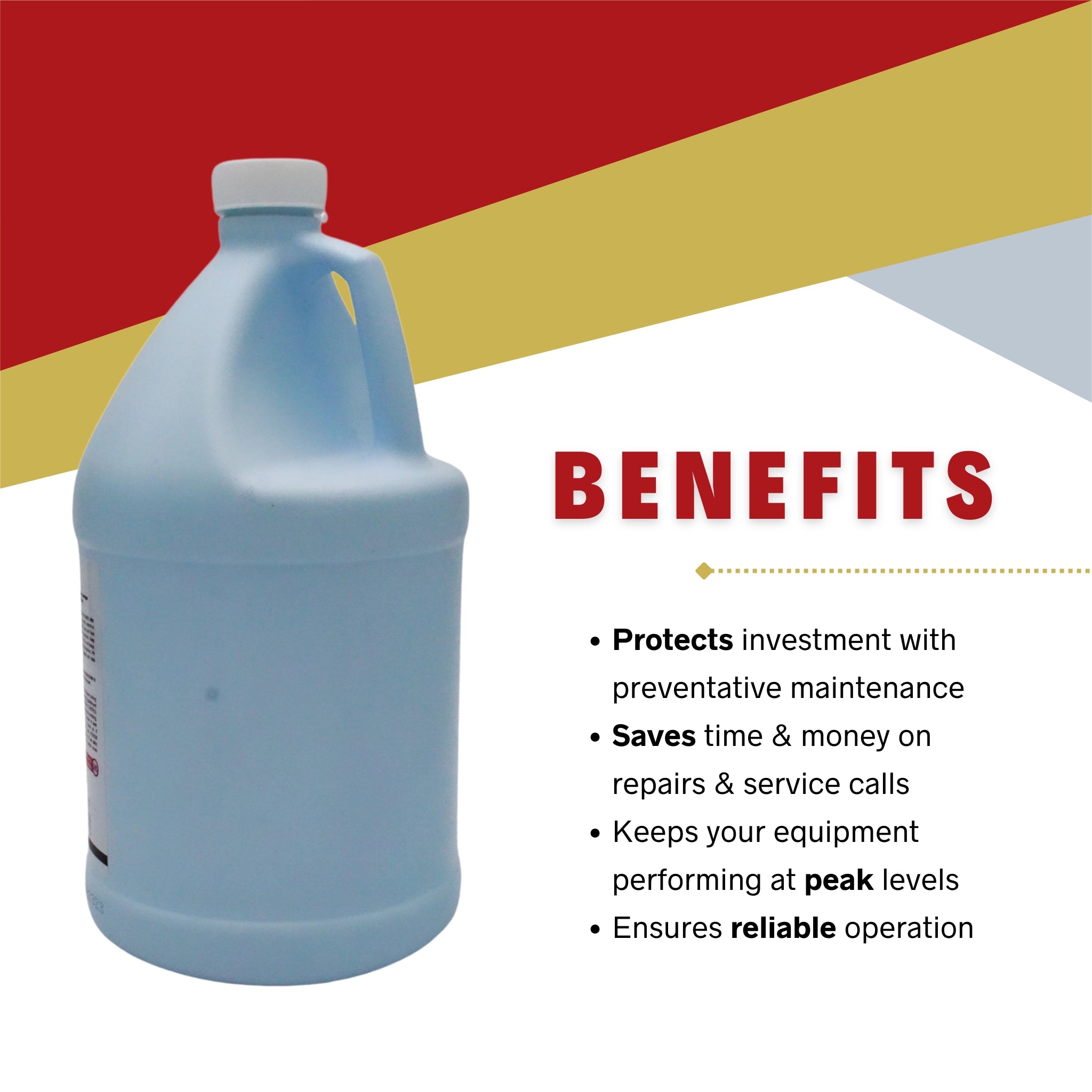 harvard descaler bottle with visible cap and branding next to usage benefits
