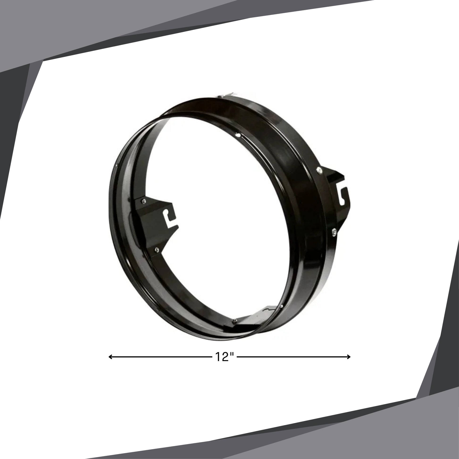 12 inch duct adapter shown with ruler for size reference
