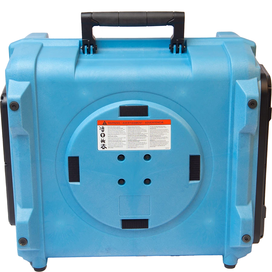 Stackable HEPA 700 scrubbers with control hub and duct outlet