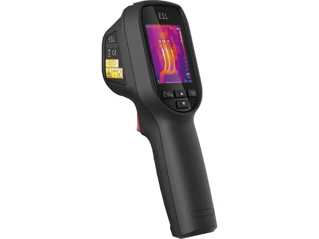 right angle view of hikmicro e1l thermal camera used in field diagnostics
