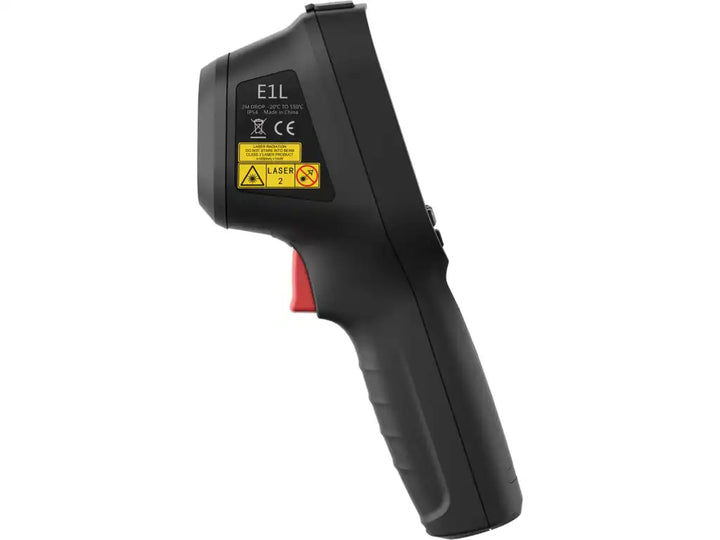 side profile of hikmicro e1l showing display and ergonomic grip
