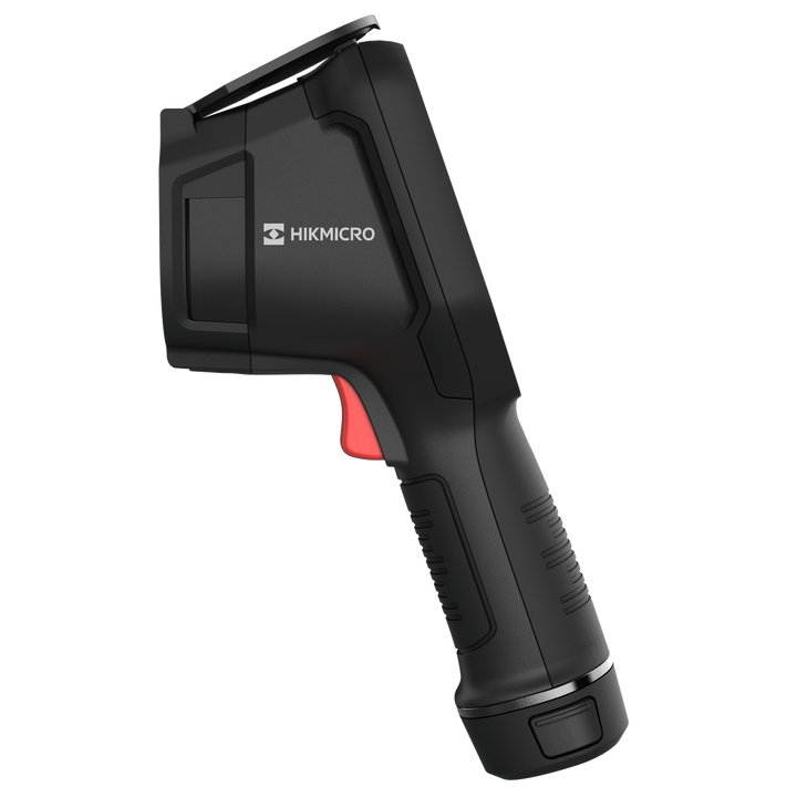 side profile of hikmicro m11w camera highlighting rugged build and compact form
