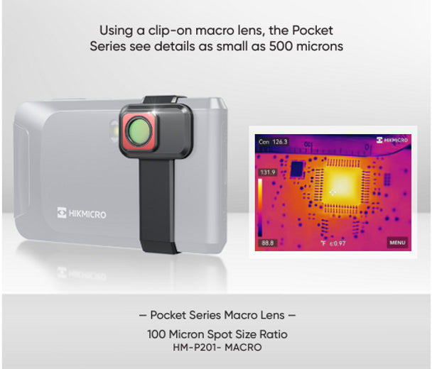 thermal image captured using hikmicro p201 macro lens on circuit board
