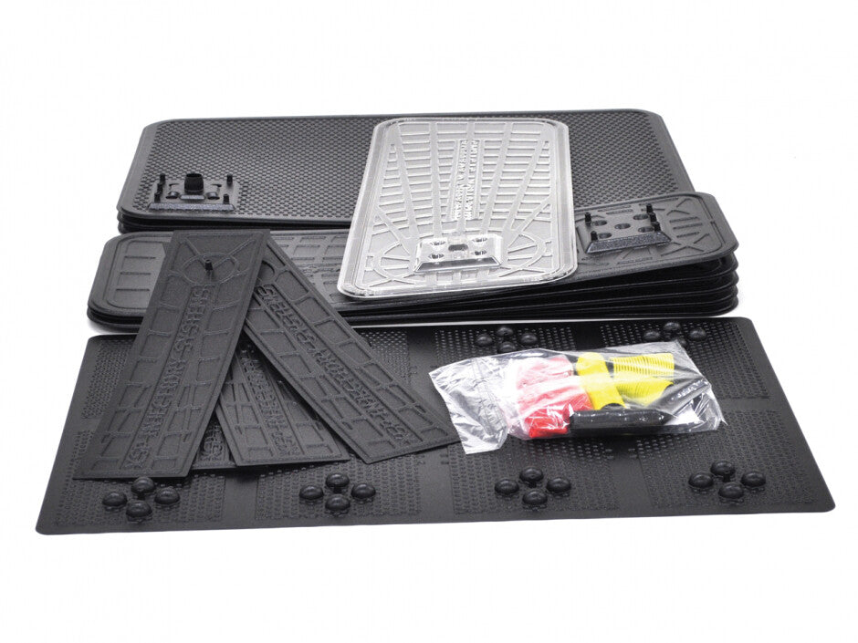 Injectidry Variety Panel kit with all panel types and accessories laid out
