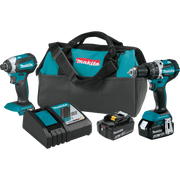 makita xt269m 18v lxt cordless combo kit with hammer driver-drill impact driver batteries and charger
