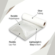 Close-up of Lay Flat Ducting highlighting tear-resistant and flexible material
