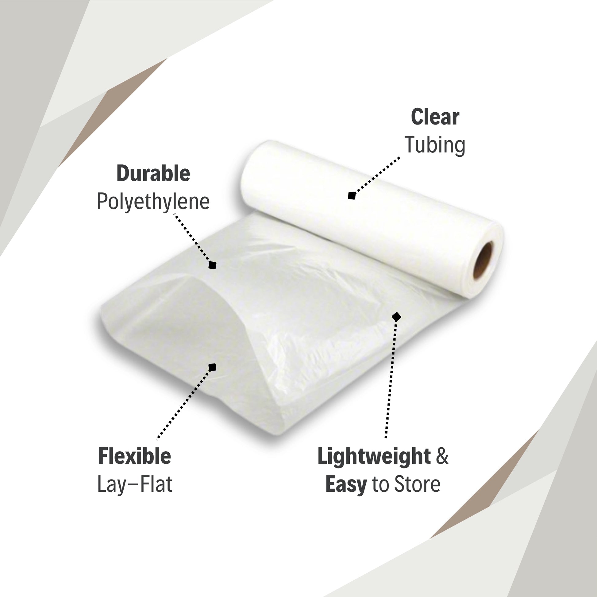 Close-up of Lay Flat Ducting highlighting tear-resistant and flexible material
