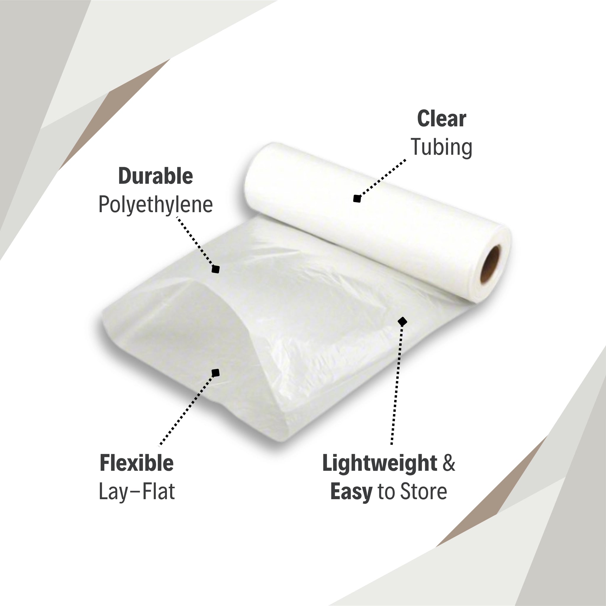 Close-up of Lay Flat Ducting highlighting tear-resistant and flexible material
