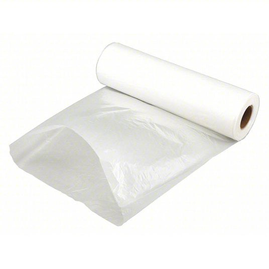 Front view of Lay Flat Plastic Ducting roll showing clear polyethylene tubing
