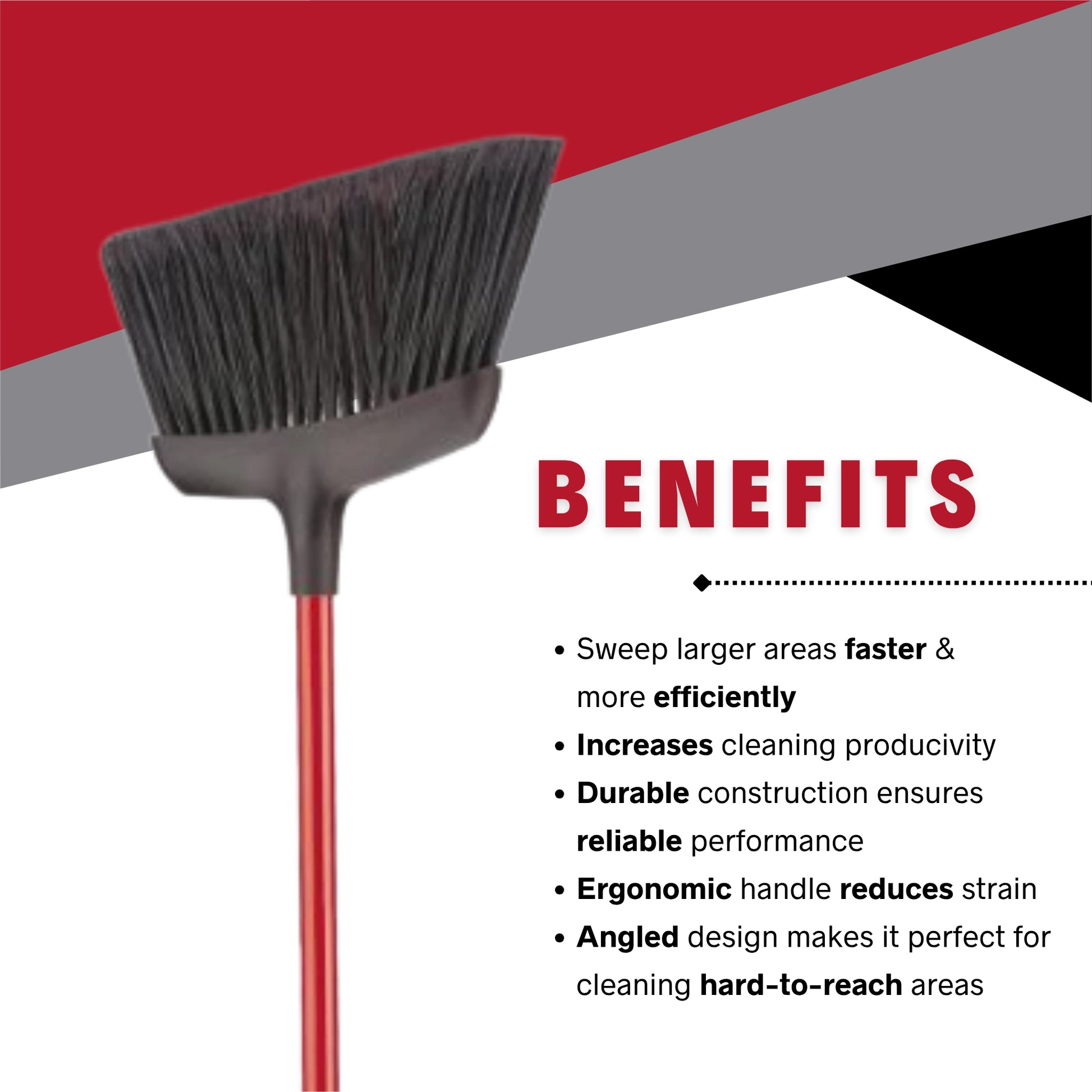 Libman Angle Broom being used to sweep around corners and tight edges
