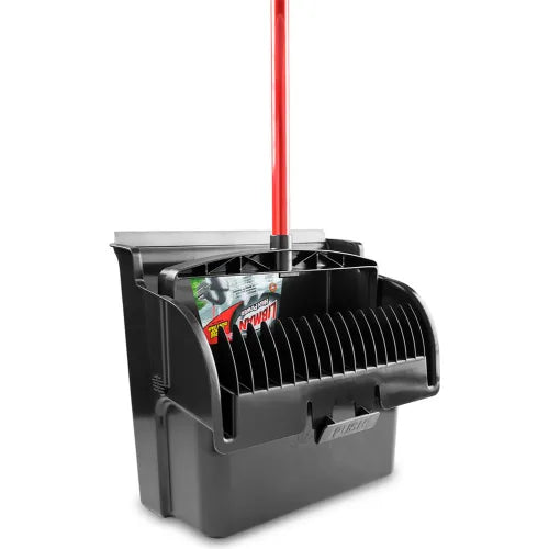 Libman dust pan angled upward showing deep capacity
