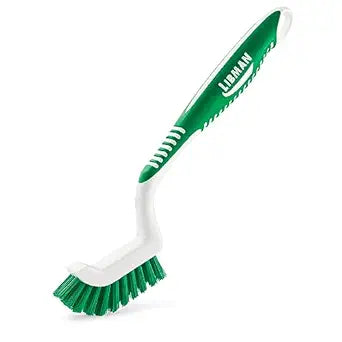 Front view of Libman grout brush showing bristle orientation and handle grip
