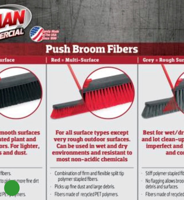 Close-up of Libman Broom materials showing soft bristles and sturdy plastic
