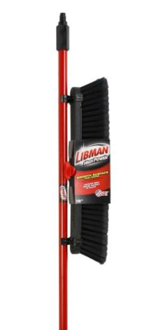 Libman Smooth Surface Broom in retail packaging with branding and specs
