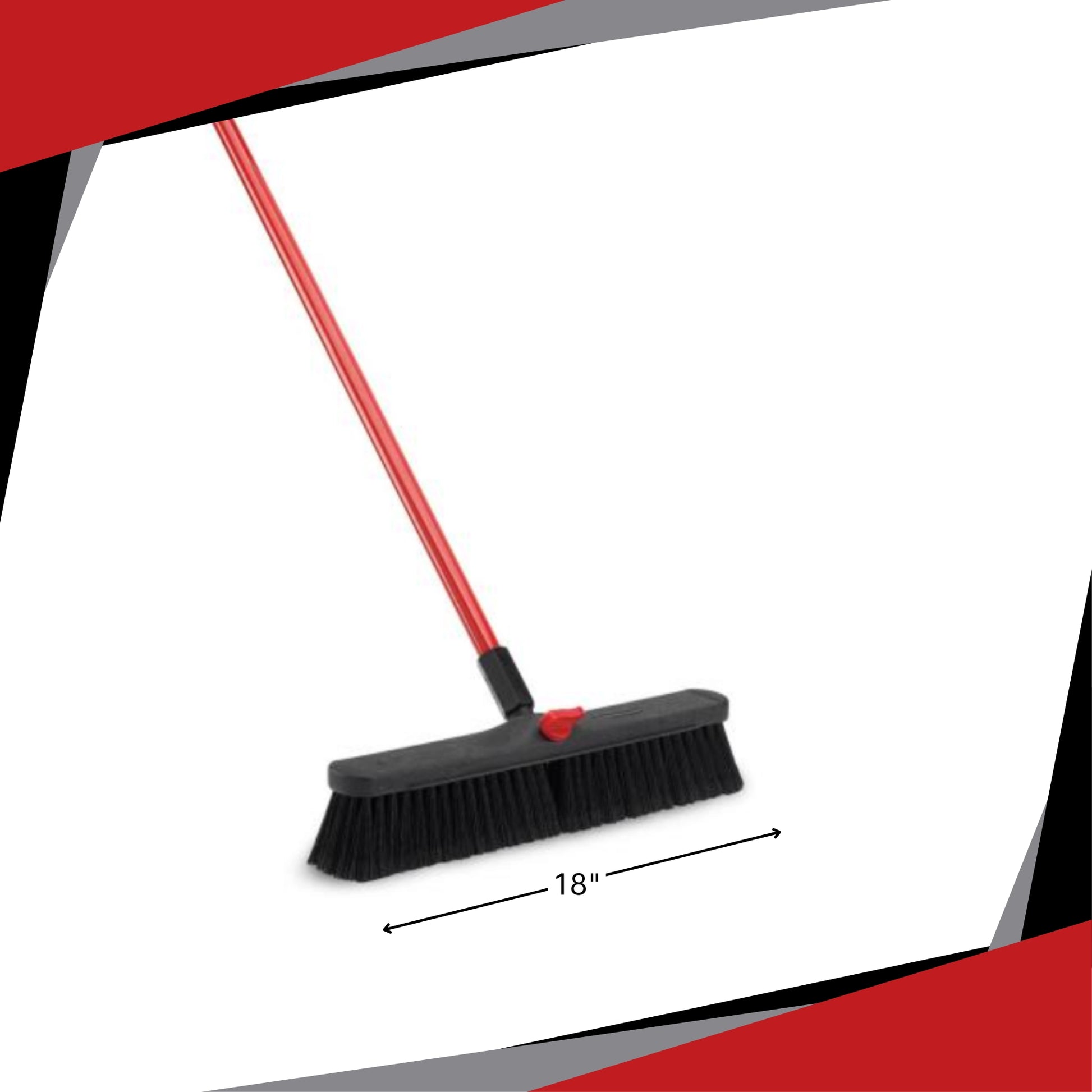 Libman Smooth Surface Broom beside standard household broom for size comparison
