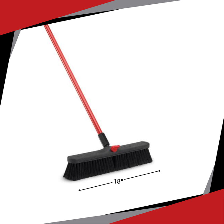 Libman Smooth Surface Broom beside standard household broom for size comparison
