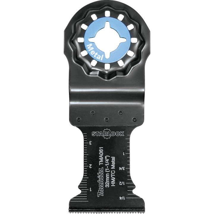 Front view of Makita 1.25" Carbide Tipped Metal Blade with Starlock interface and labeling
