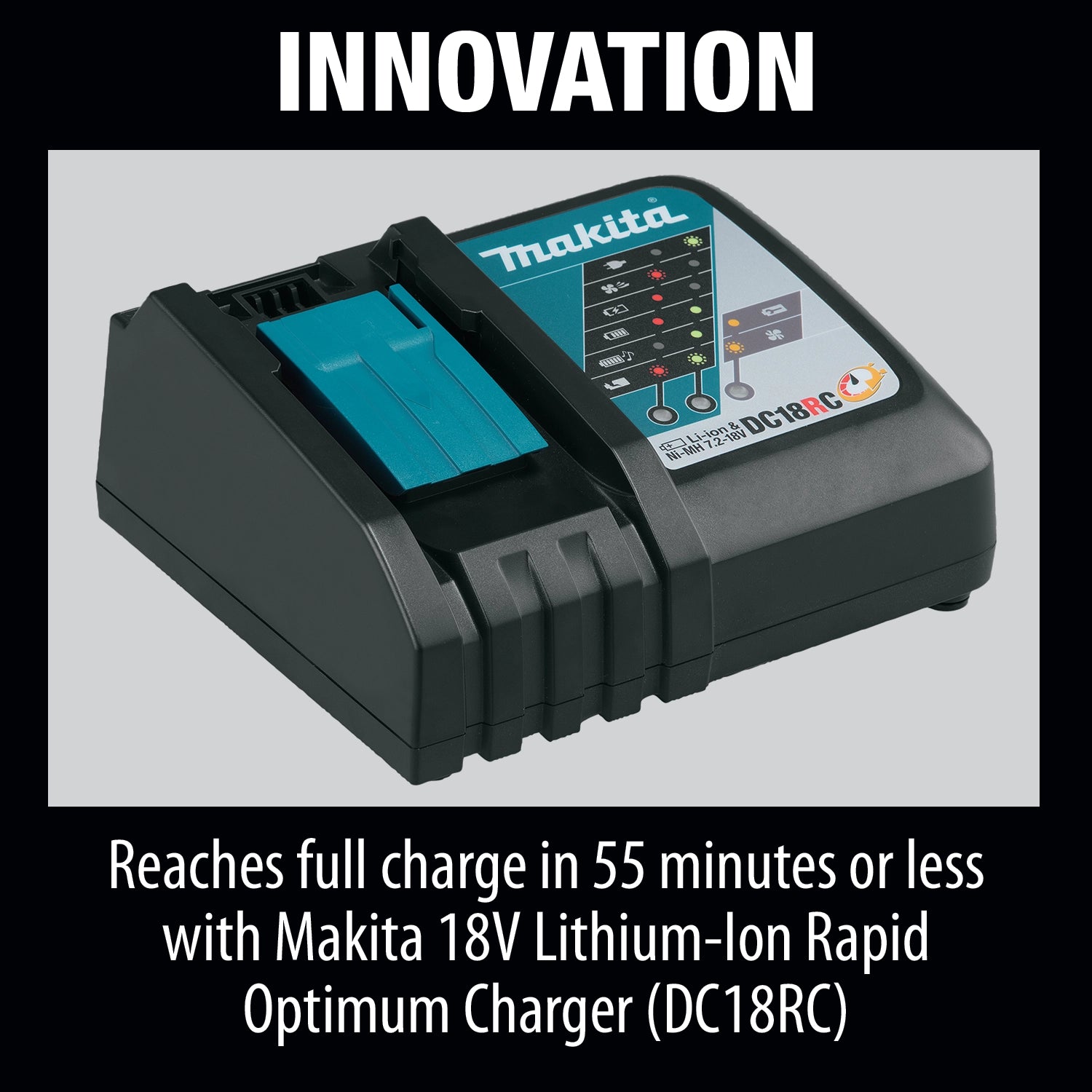 Makita battery innovation shown through compact build and power indicator
