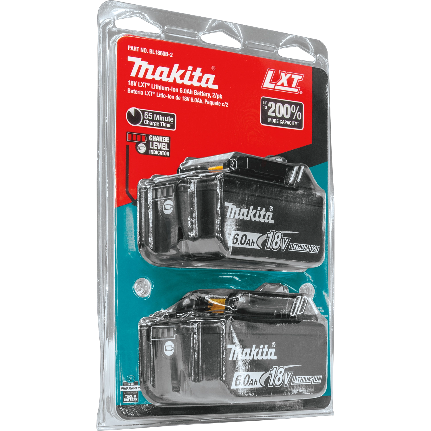 Makita 6Ah battery packaging front angle view
