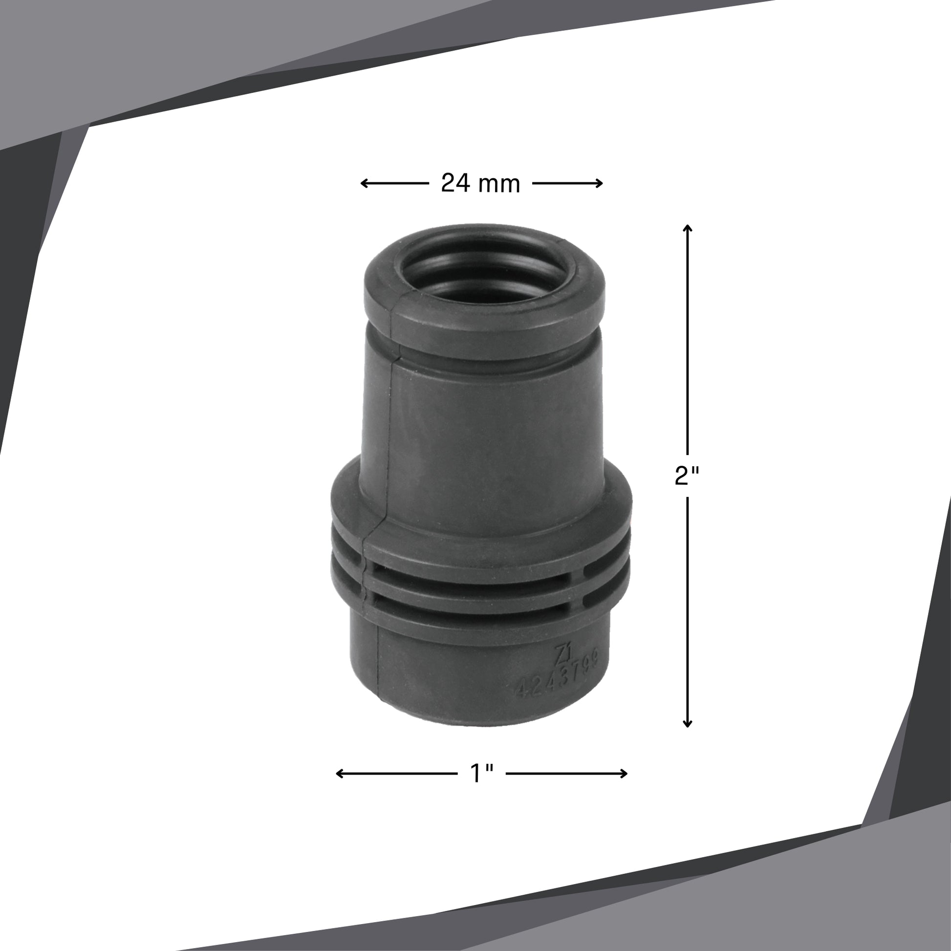 makita tool cuff adapter 24mm next to ruler for size scale
