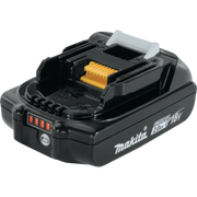 Right angle view of Makita 2.0Ah battery showing compact profile
