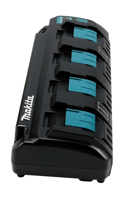 right side view of makita dc18sf charger showing power input and side detail

