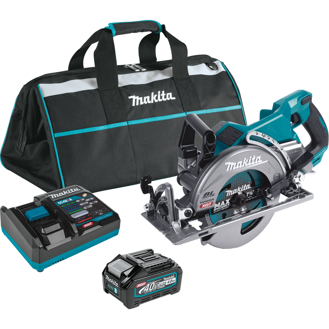 complete makita gsr01m1 circular saw kit with tool battery charger blade and bag

