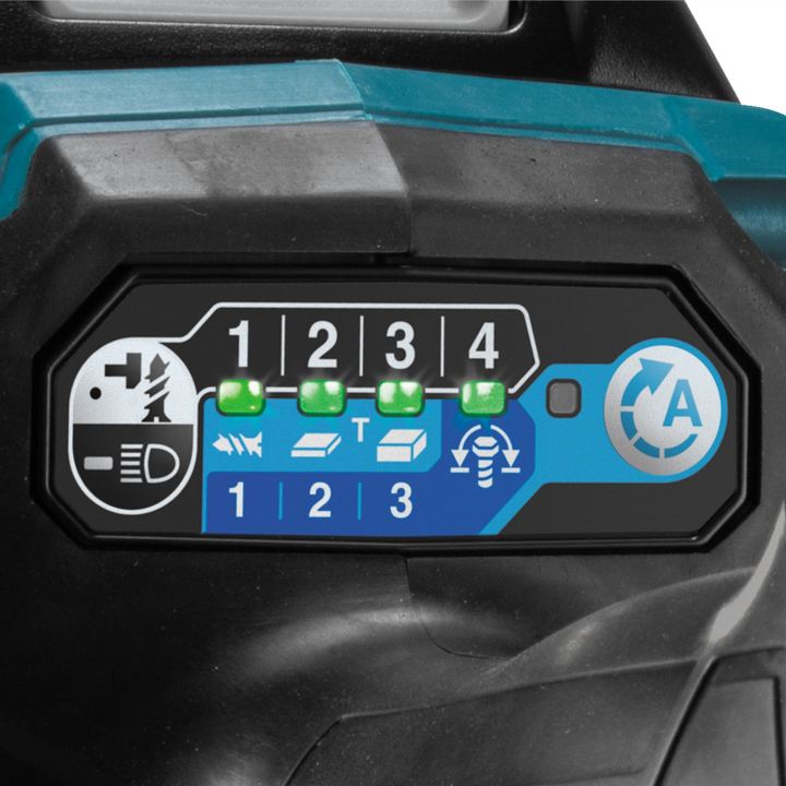 control dials and trigger interface on makita 40v xgt tools for speed and mode selection
