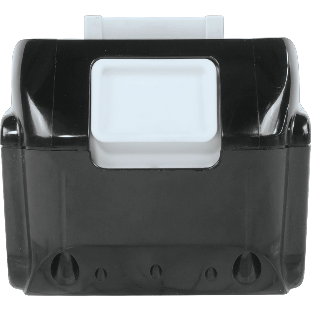 Back view of Makita 5.0Ah battery showing specifications label
