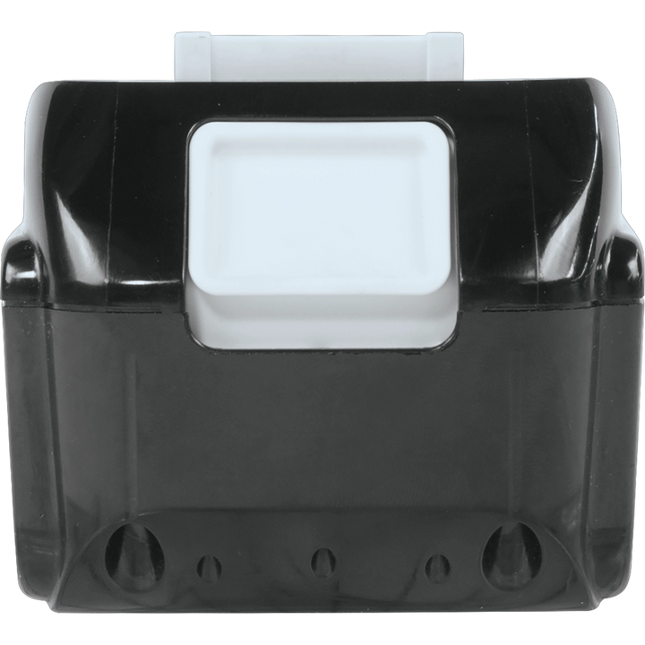 Back view of Makita 5.0Ah battery showing specifications label
