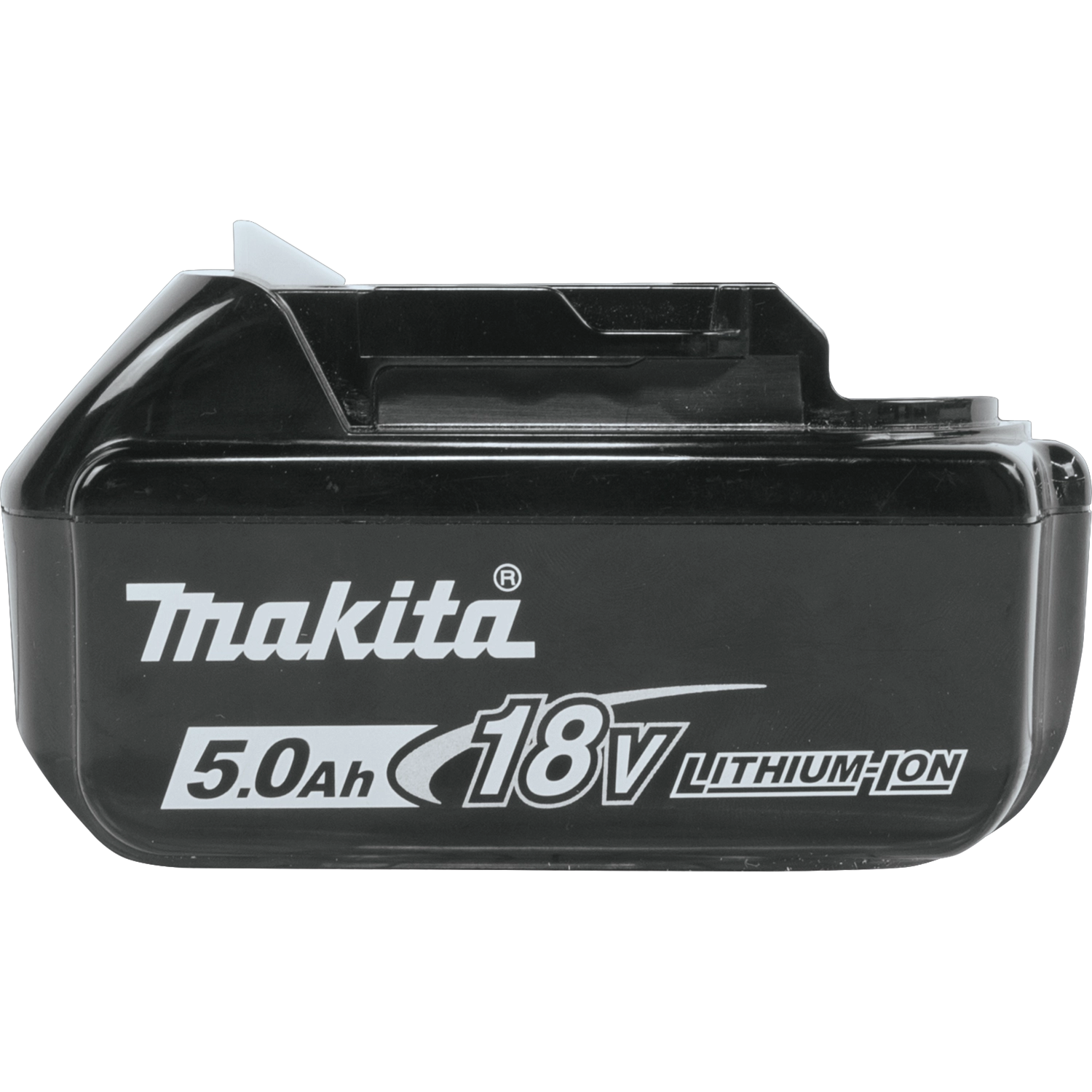 Right side of Makita 18V LXT 5.0Ah battery with branding visible
