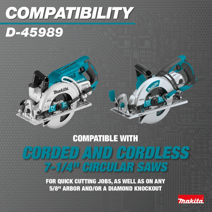makita circular saw blade shown compatible with standard 7.25 inch circular saws

