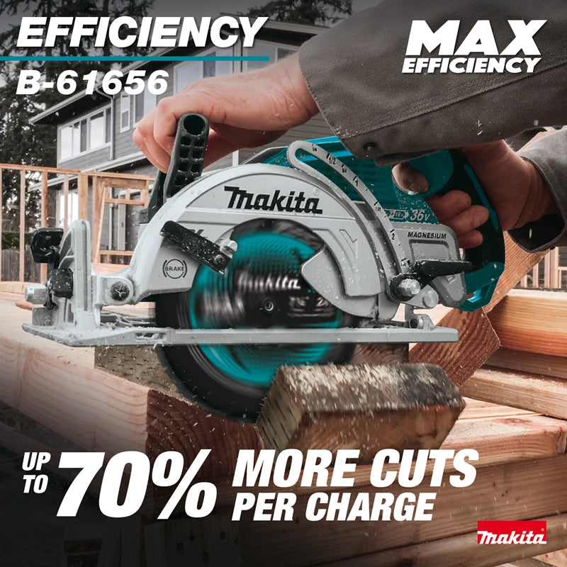 makita 24t saw blade promoting 70 percent more cuts per charge
