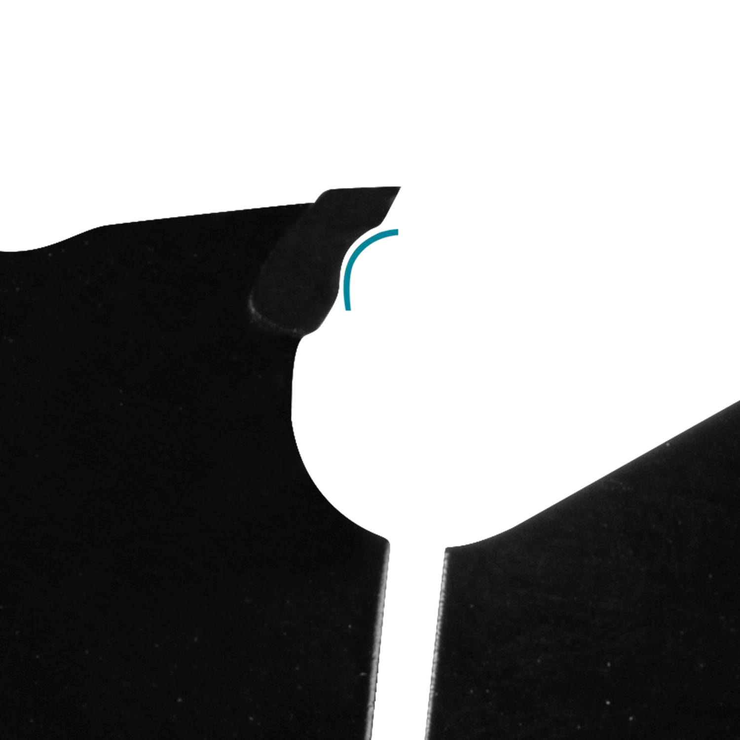 macro image of saw blade tooth profile
