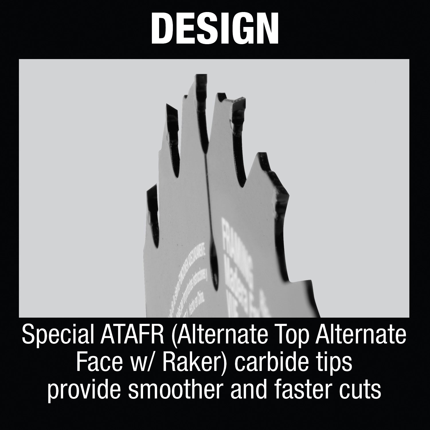 design overview of makita blade with tooth and body detail
