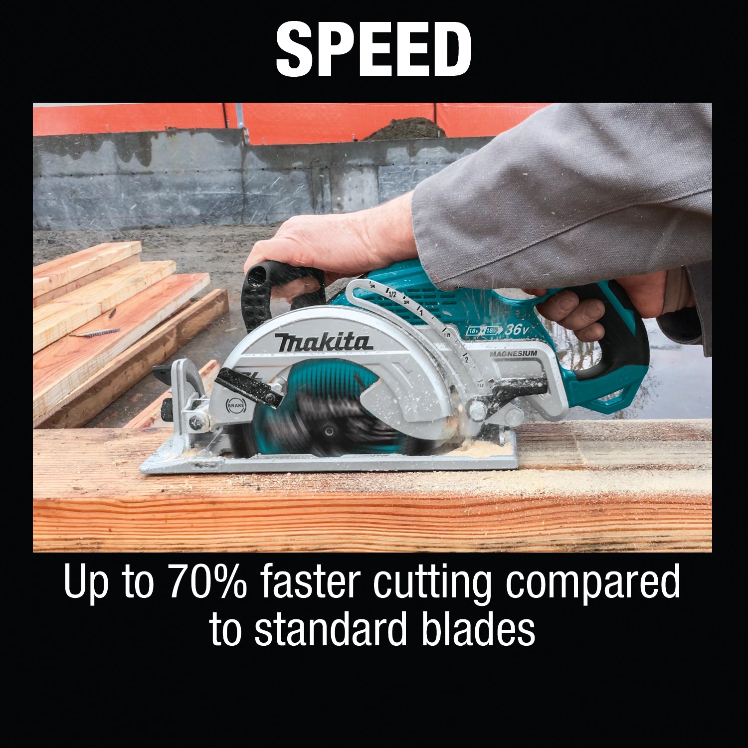 speed performance visual for makita blade cutting efficiency

