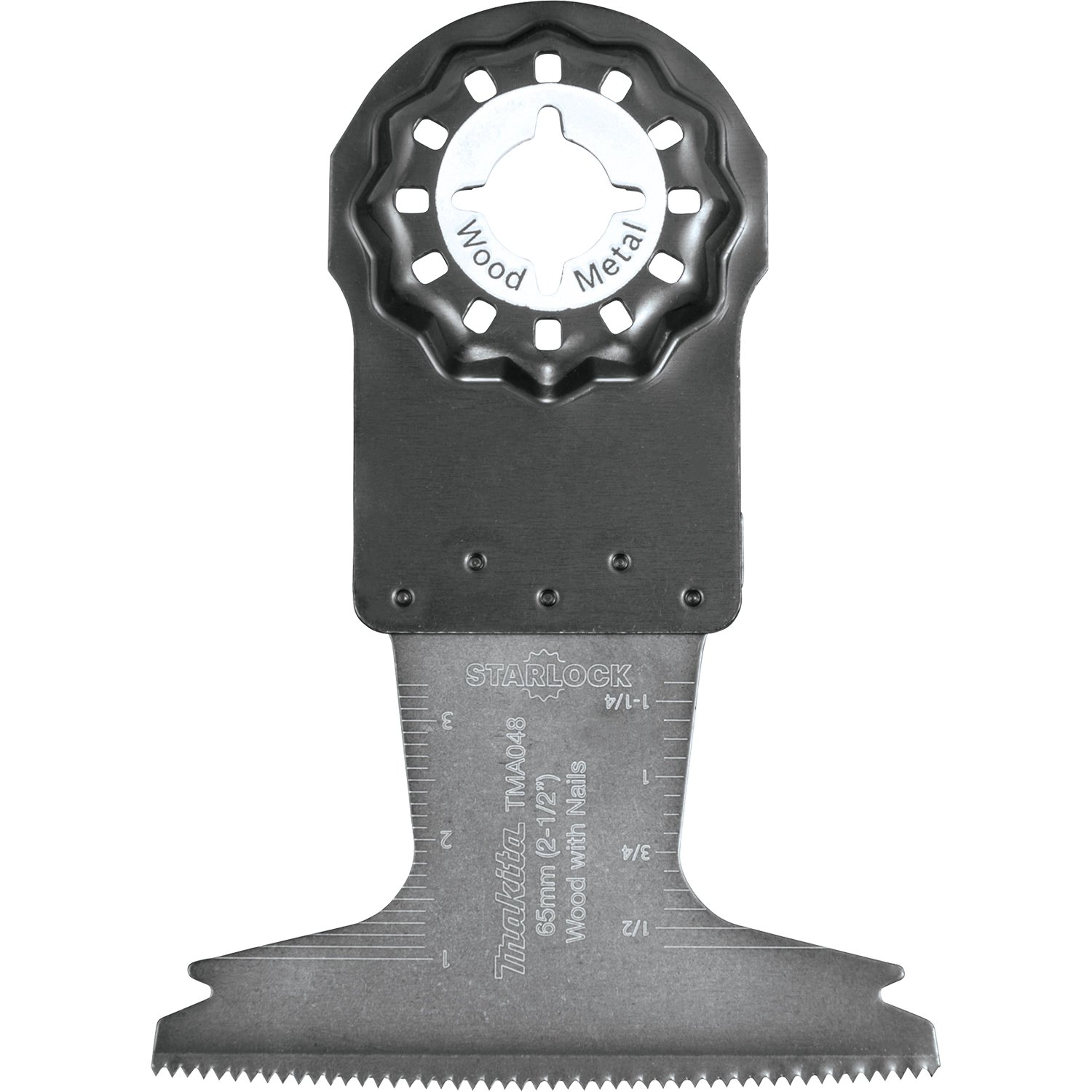 Front view of Makita Starlock Curved Plunge Blade
