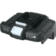 front view of makita cordless 36v adaptor showing connector cable and battery inputs
