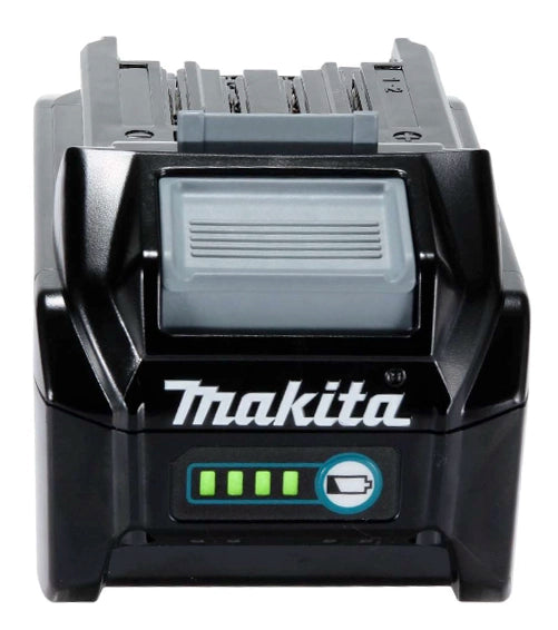 Front view of Makita BL4040 battery with logo and LED indicators
