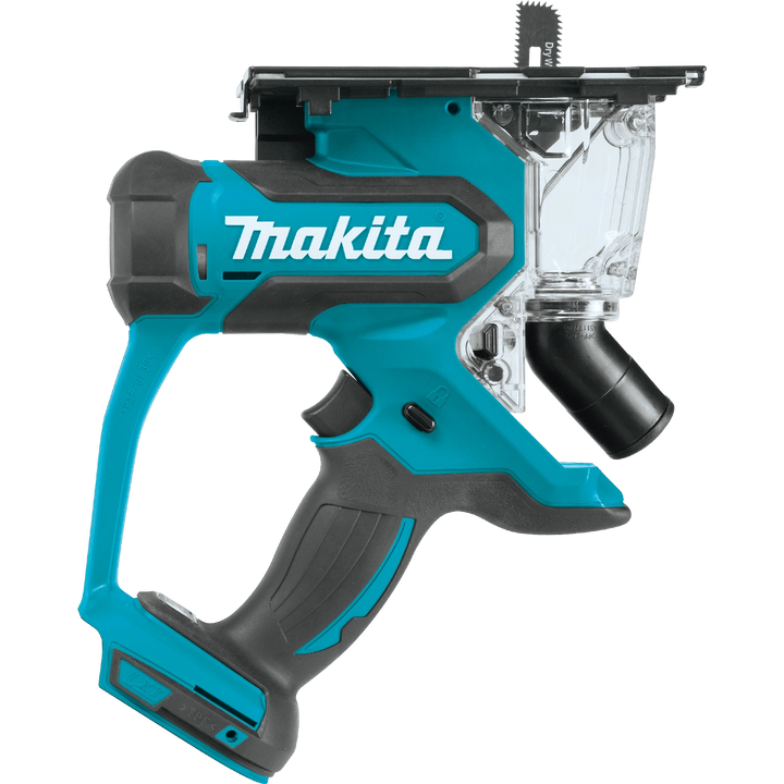 Side view of Makita drywall saw showing slim profile
