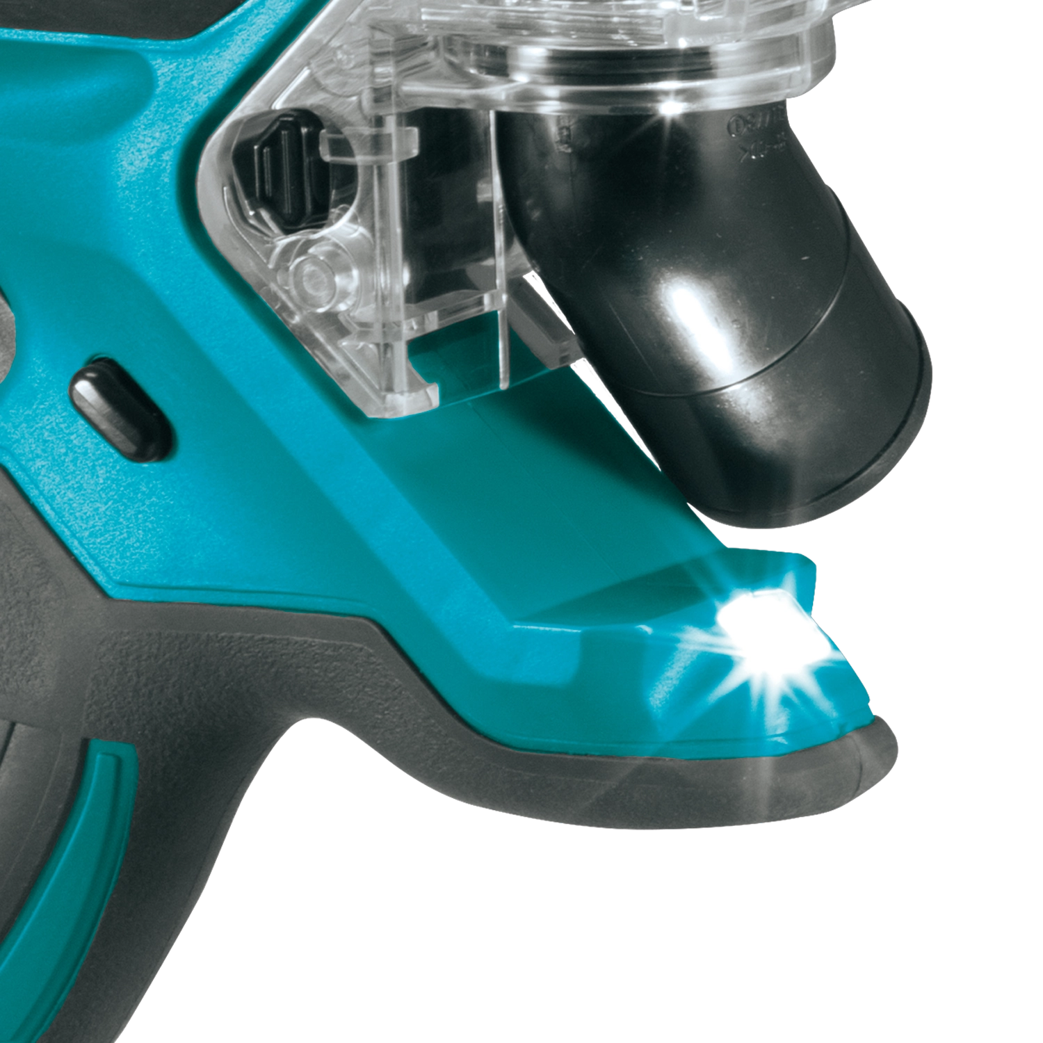 Trigger and built-in LED light shown on Makita drywall saw
