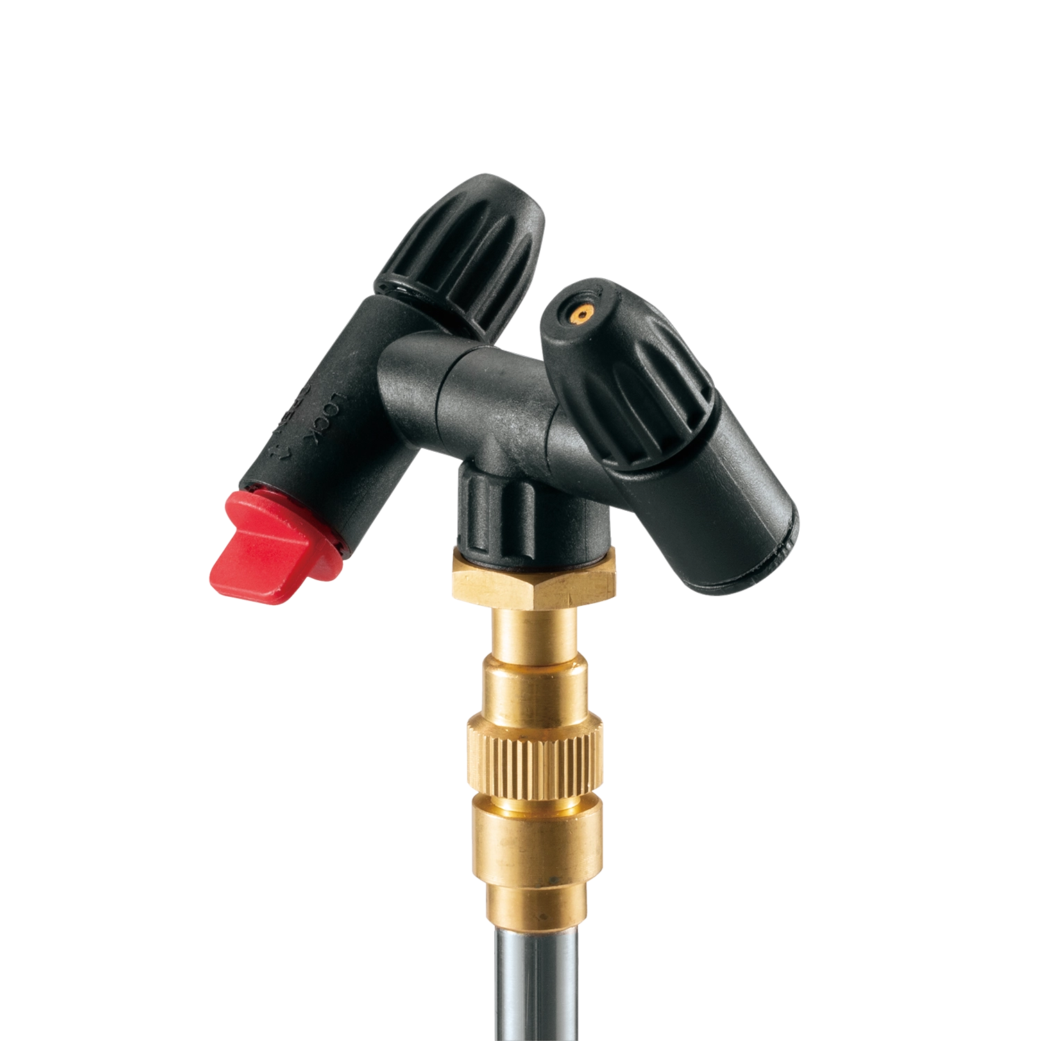 Makita garden sprayer closeup on sprayer head and nozzle detail
