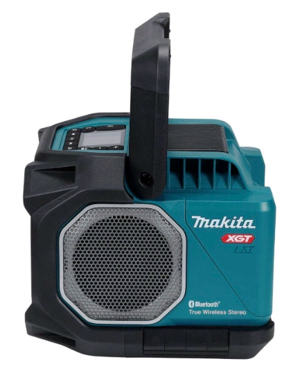 Left side view of Makita GRM05 with handle upright
