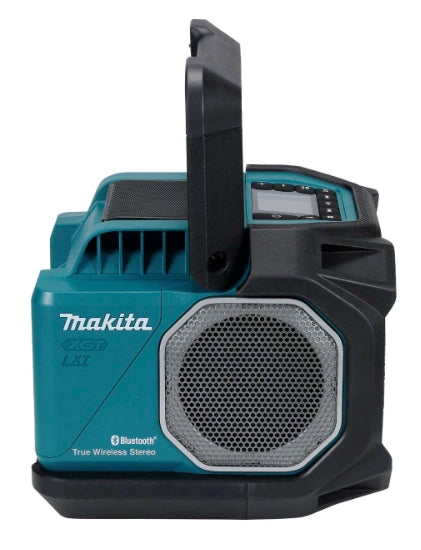 Right side view of Makita GRM05 with carry handle raised
