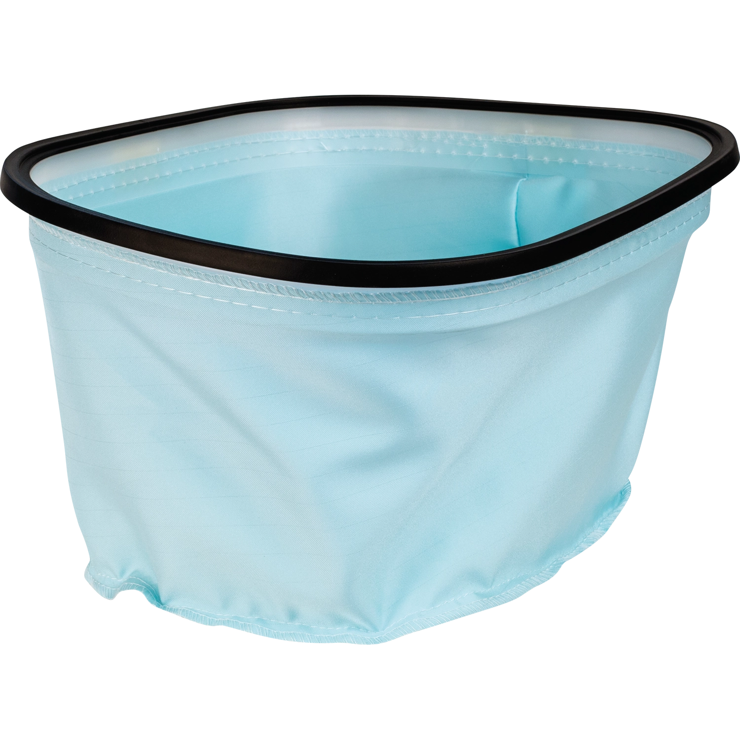 close-up of makita vacuum’s blue pre-filter used in multi-stage dust filtration
