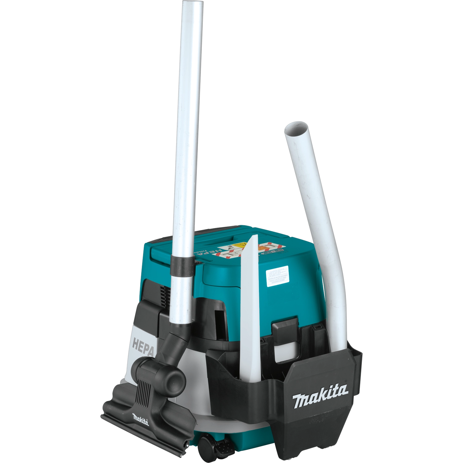 variety of vacuum hoses included with makita 36v hepa vacuum kit

