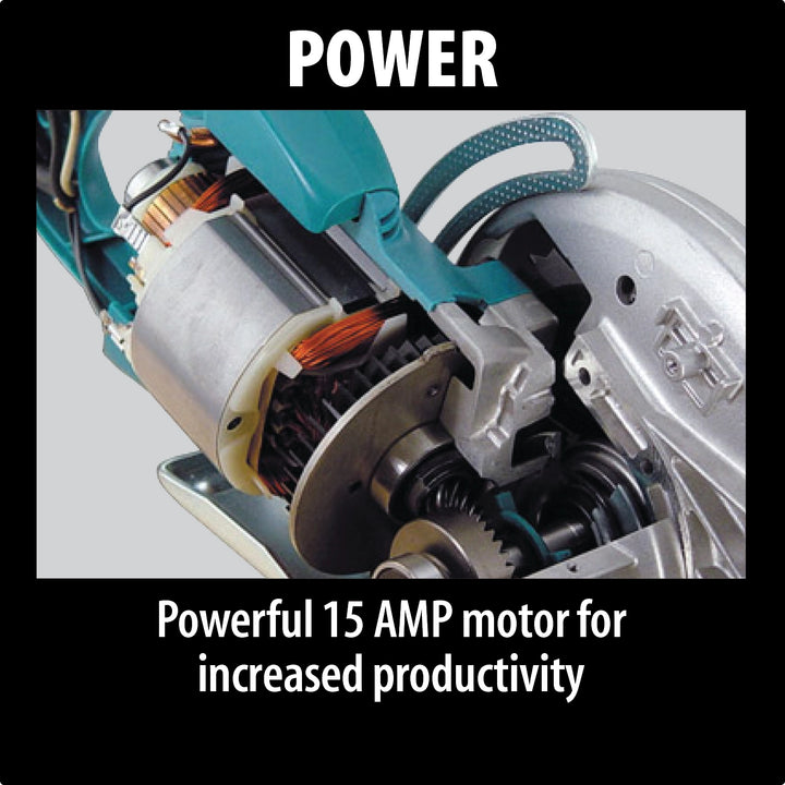 Makita Hypoid Saw demonstrating cutting power through thick wood
