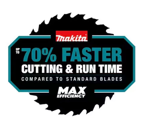 Makita Max Efficiency blade cutting up to 70% faster than standard blades
