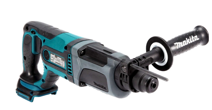 Right angle of Makita SDS-PLUS rotary hammer showing compact and durable design
