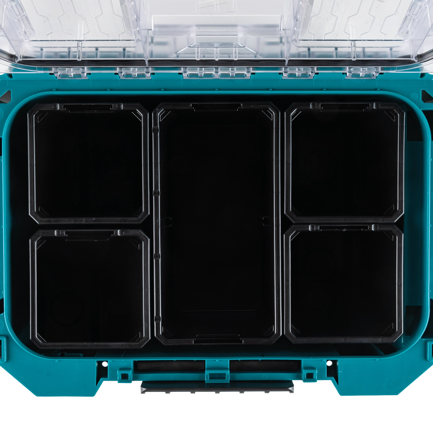 Top-down view of Makita organizer showing inside compartments
